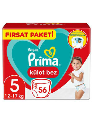 Prima Külot Bebek Bezi 5 Beden Junior Fırsat Paketi 56 Adet