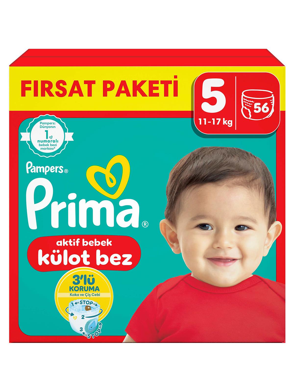 Prima Külot Bebek Bezi 5 Beden Junior Fırsat Paketi 56 Adet