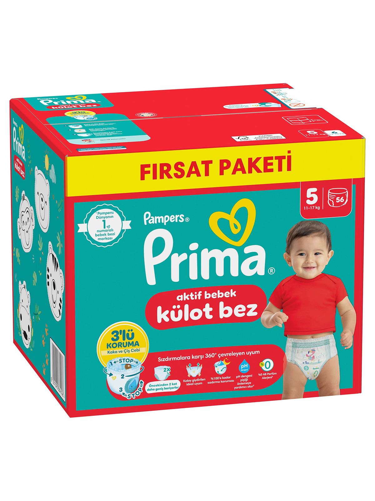 Prima Külot Bebek Bezi 5 Beden Junior Fırsat Paketi 56 Adet