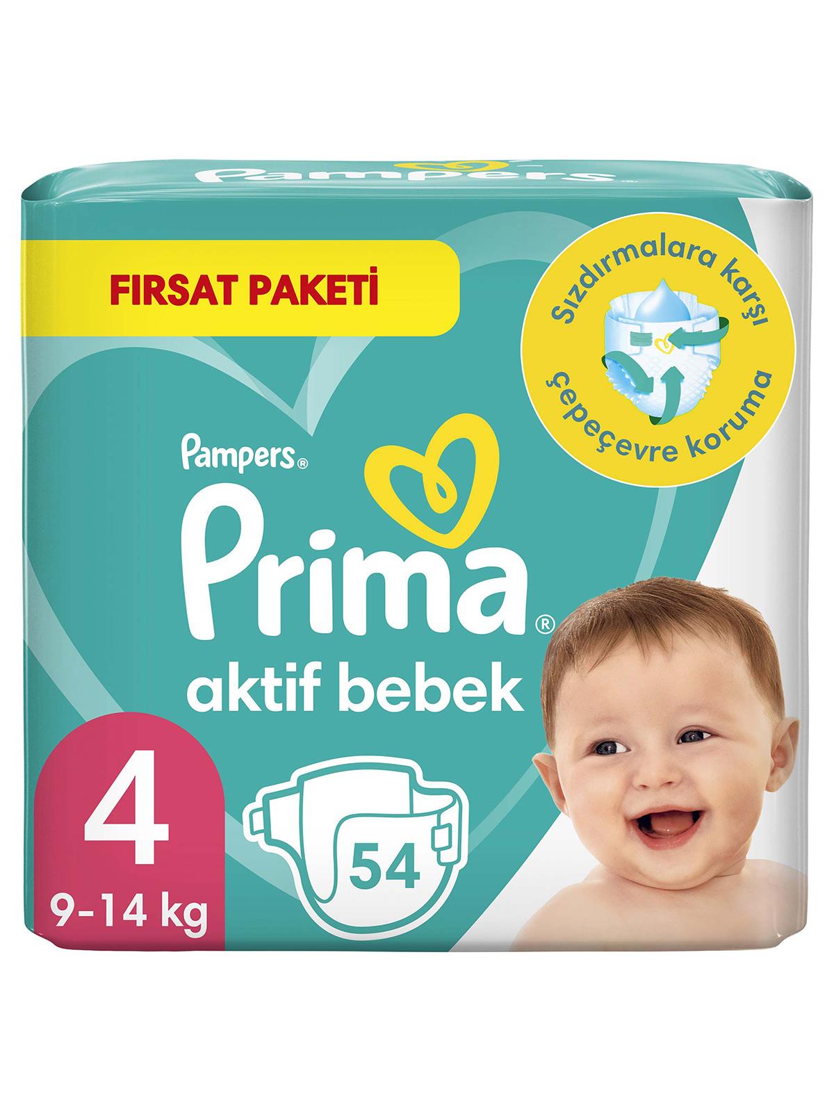 Prima Bebek Bezi Aktif Bebek 4 Beden Maxi 54 Adet