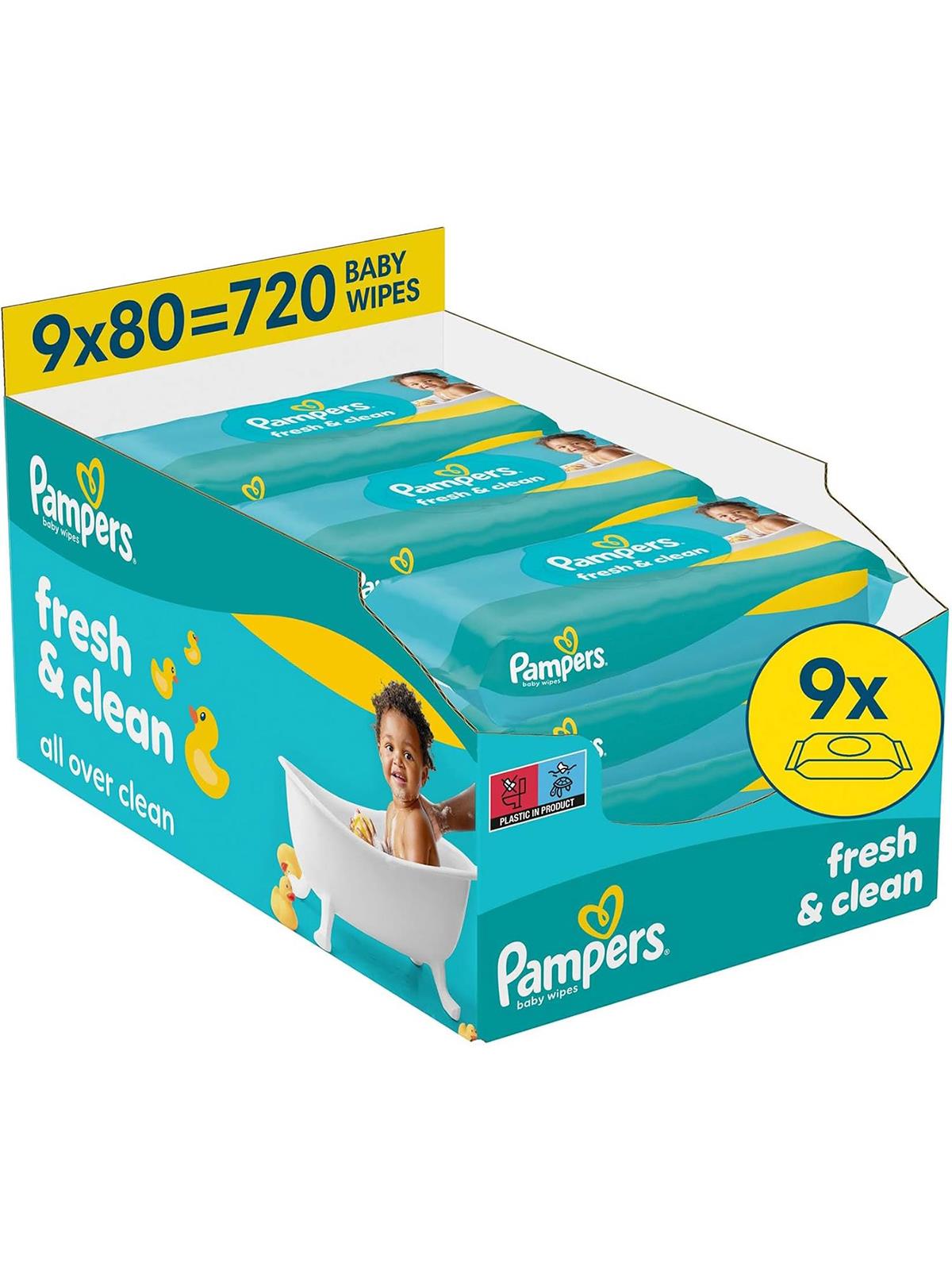 Prima Pampers Fresh&Clean Bebek Islak Havlu 9x80 Adet 720 Yaprak