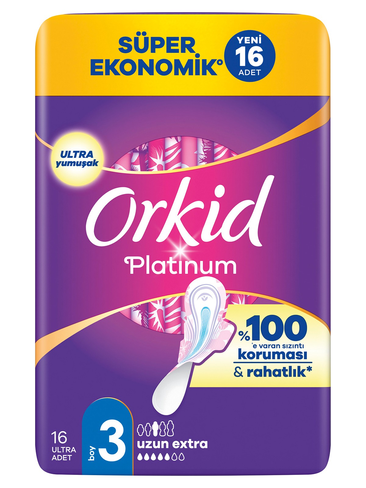 Orkid Platinum Dörtlü Paket Uzun Ekstra 16 Adet