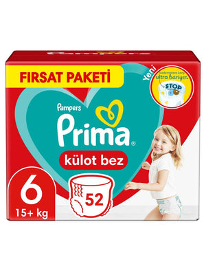Prima Külot Bebek Bezi 6 Beden Ekstra Large Fırsat Paketi 52 Adet