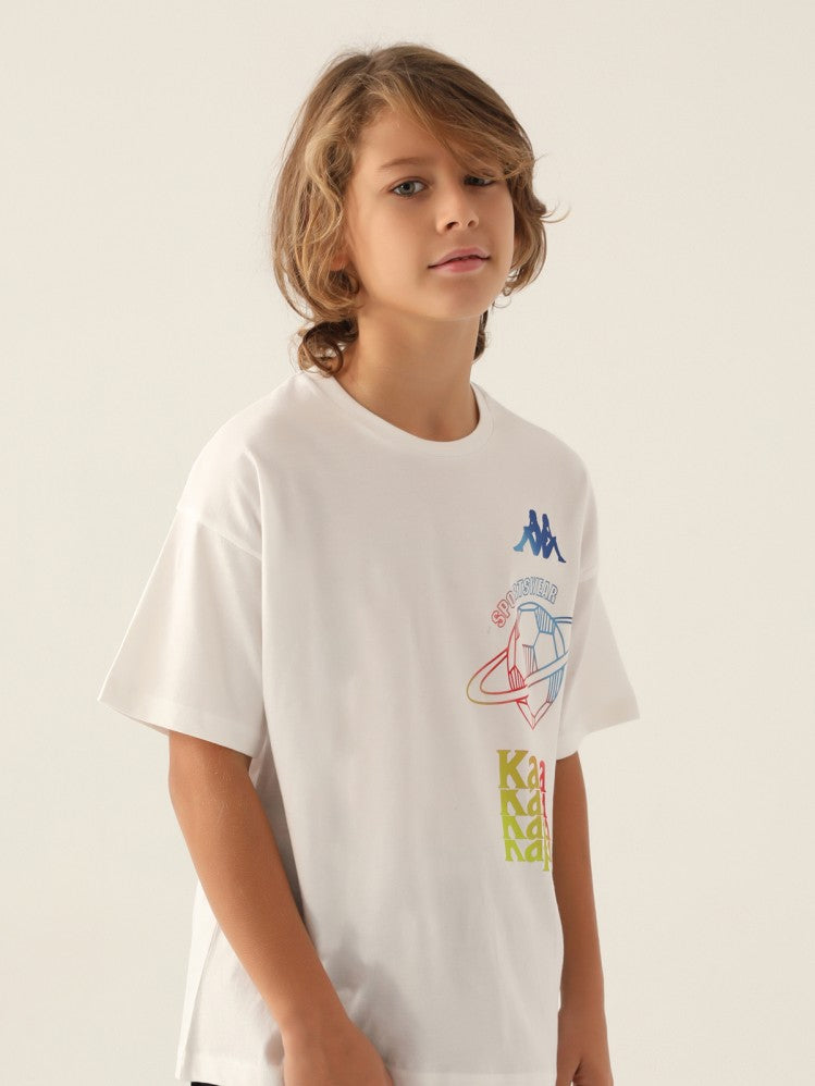 Kappa Erkek Çocuk 5-15 Yaş Tişört - Siyah