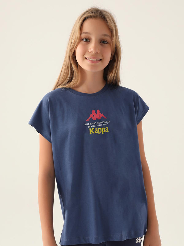 Kappa Kız Çocuk 5-15 Yaş Tişört - Mavi