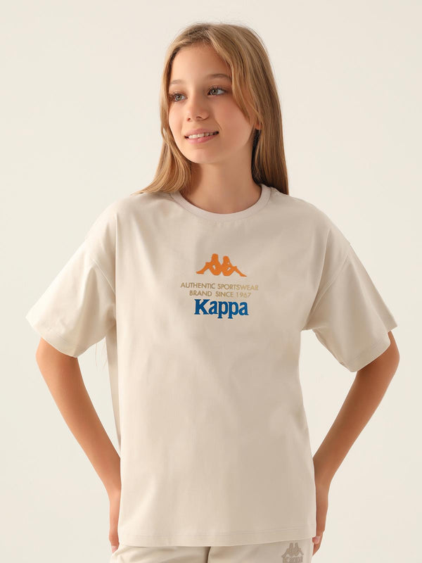 Kappa Kız Çocuk 5-15 Yaş Tişört - Bej
