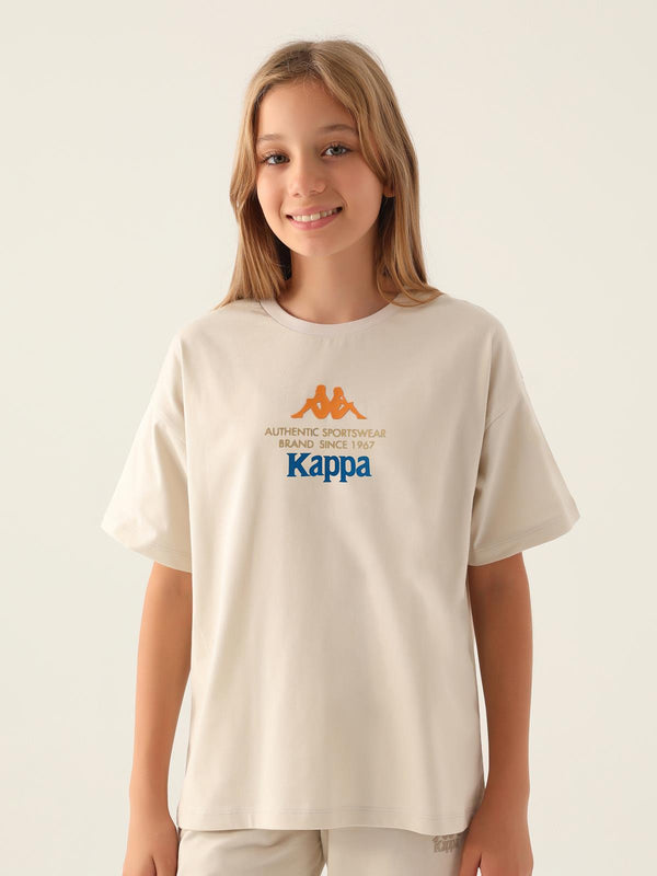 Kappa Kız Çocuk 5-15 Yaş Tişört - Bej