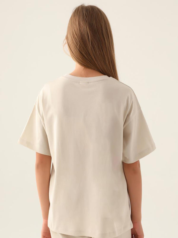 Kappa Kız Çocuk 5-15 Yaş Tişört - Bej