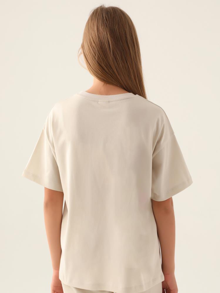 Kappa Kız Çocuk 5-15 Yaş Tişört - Bej