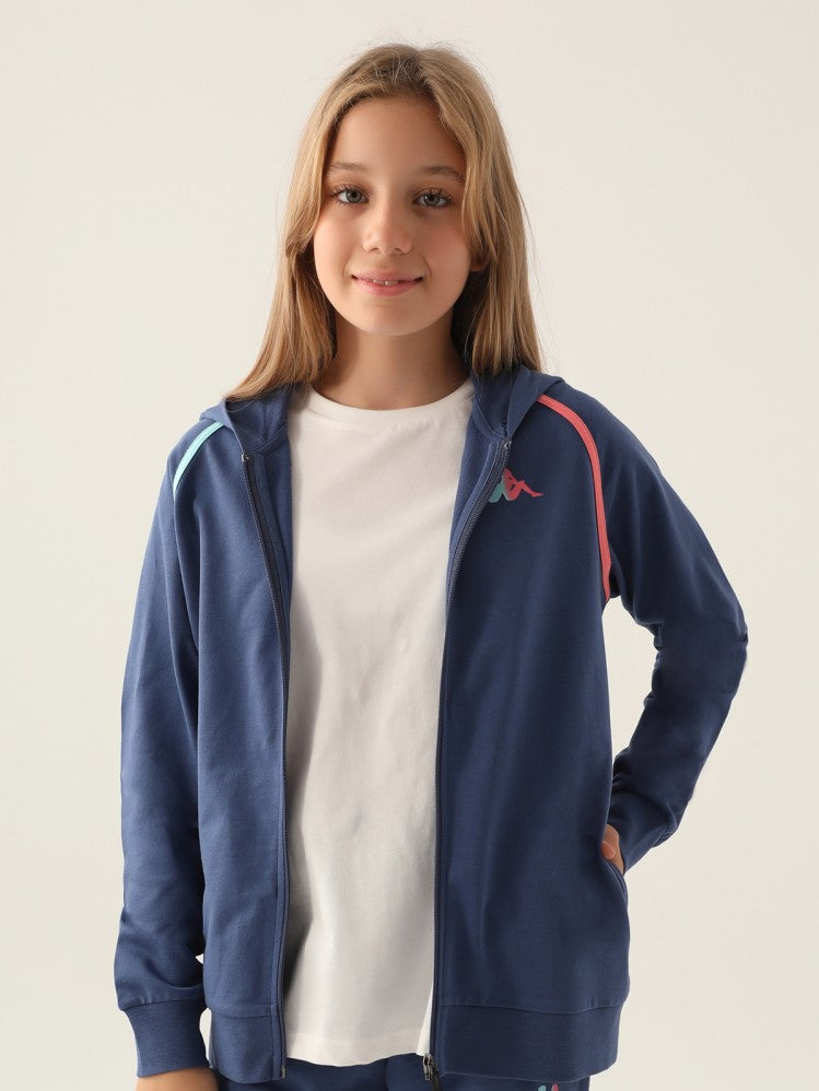 Kappa Kız Çocuk Fullzıp 5-15 Yaş Sweatshirt - Mavi