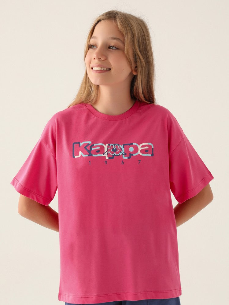 Kappa Kız Çocuk 5-15 Yaş Tişört - Fusya