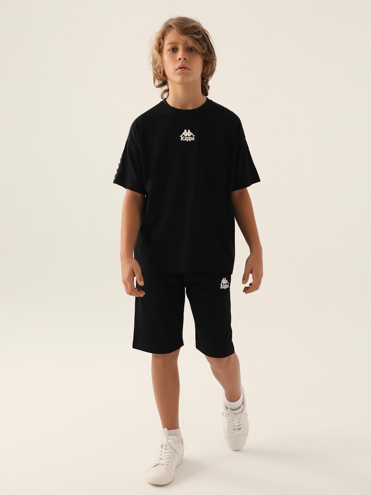 Kappa Erkek Çocuk 5-15 Yaş Tişört - Siyah