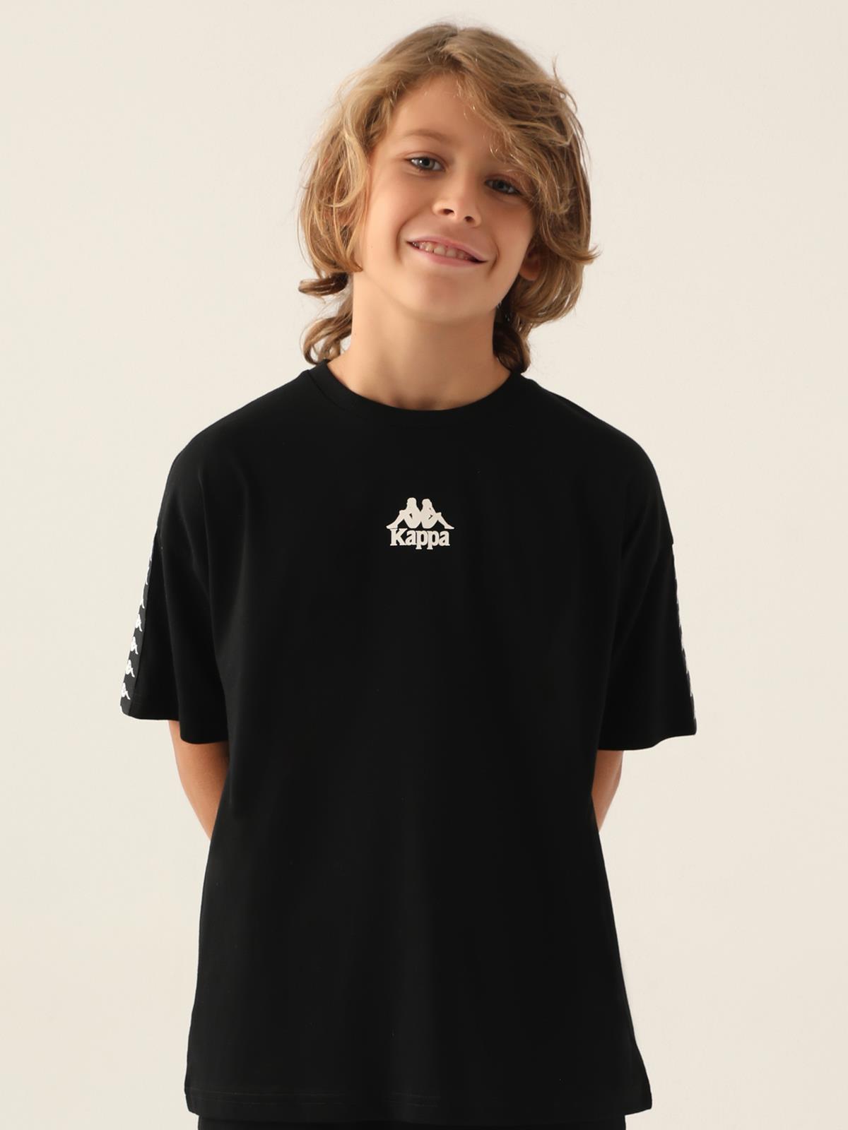 Kappa Erkek Çocuk 5-15 Yaş Tişört - Siyah