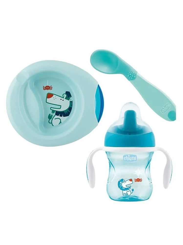 Chicco Bebek Yemek Seti 6+ Ay  - Mavi
