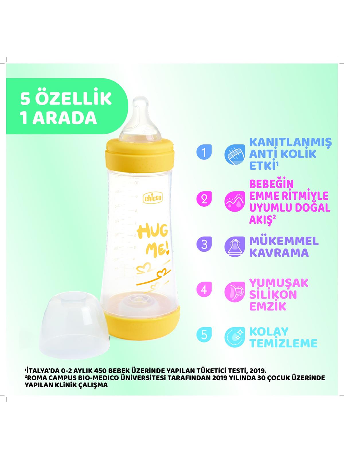 Chicco P5 Antikolik Biberon PP 300Ml - Pembe