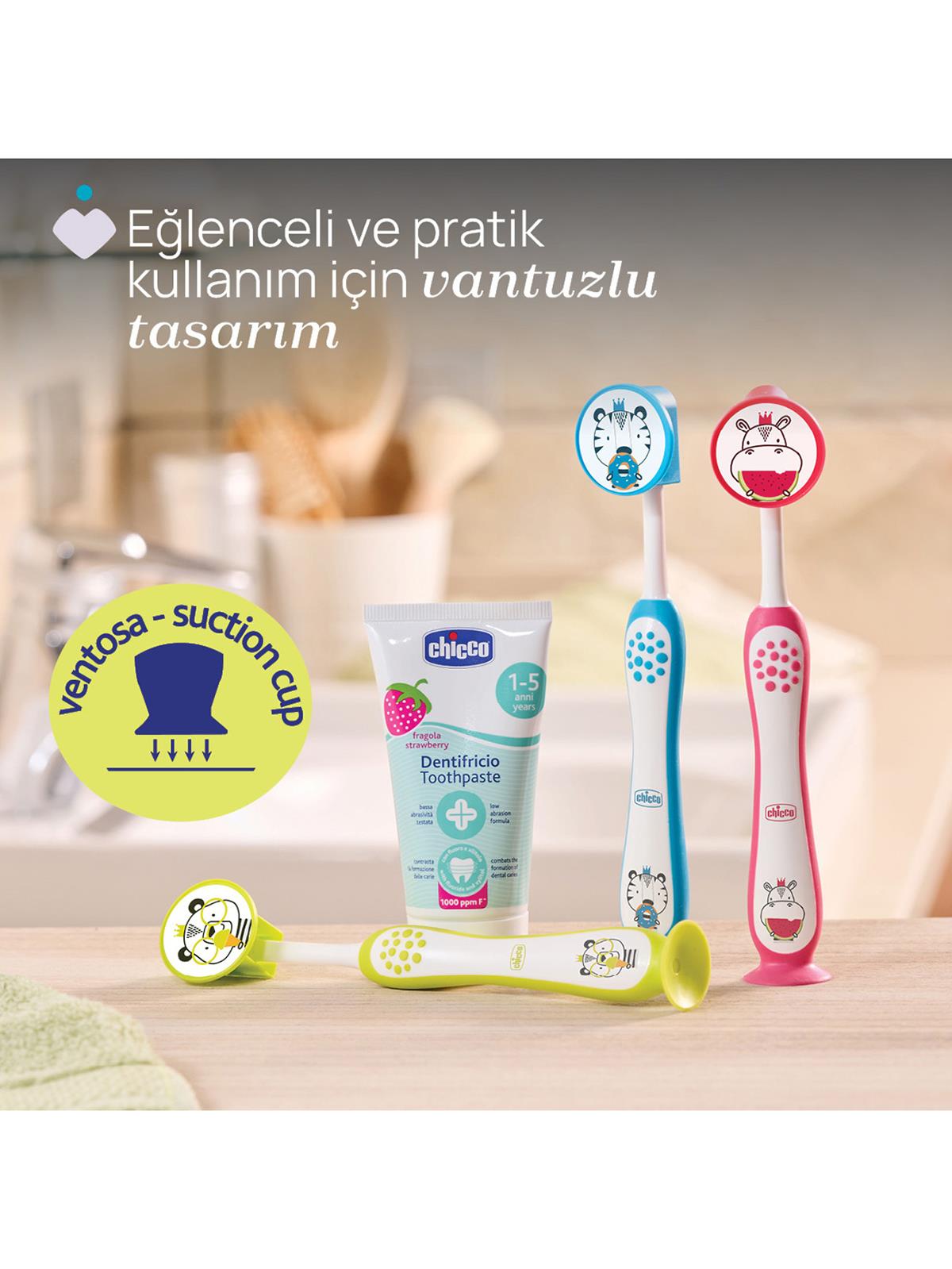 Chicco 2'Li Diş Fırçası 3-6 Yaş - Mavi