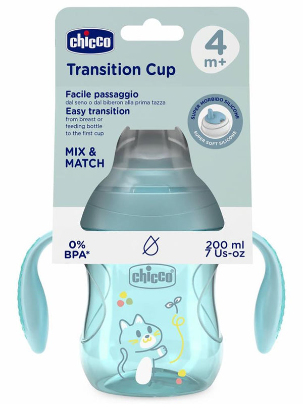 Chicco Yumuşak Uçlu Geçiş Bardağı 4 Ay+ - Mavi