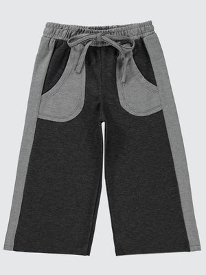 Lovetti Yan Panelli Bol Paça 5-8 Yaş Pantolon - Gri