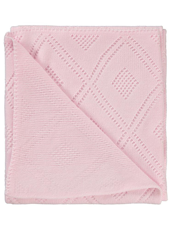 Tafyy Triko Desenli Battaniye - Pembe