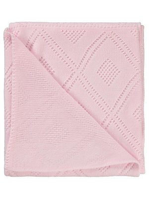 Tafyy Triko Desenli Battaniye - Pembe
