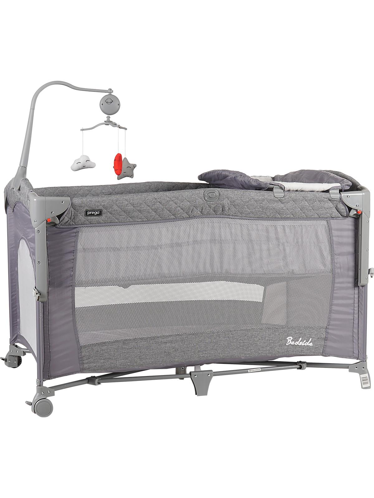 Prego Bedside Anne Yanı Oyun Parkı 70x120 cm - Gri