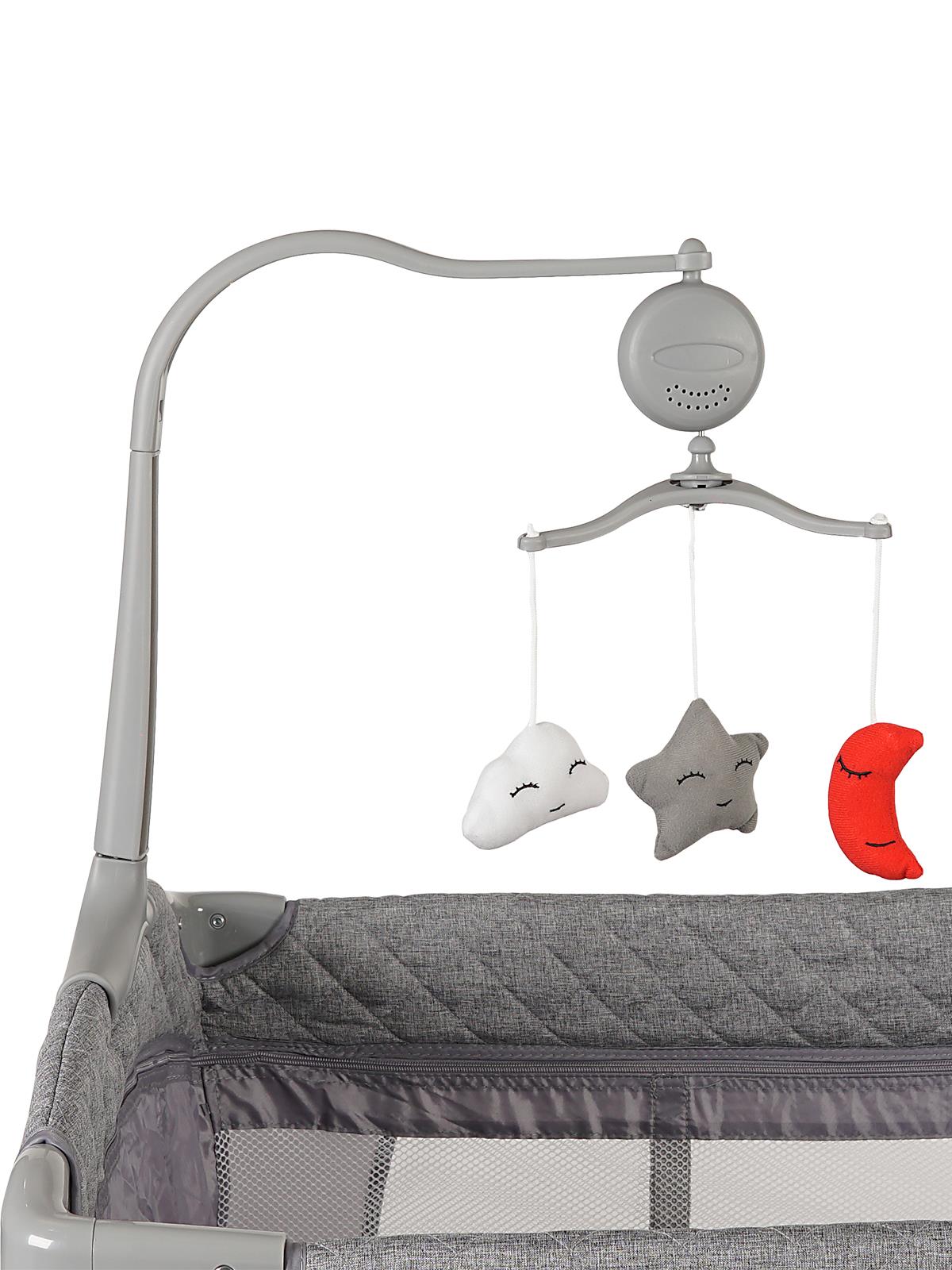 Prego Bedside Anne Yanı Oyun Parkı 70x120 cm - Gri