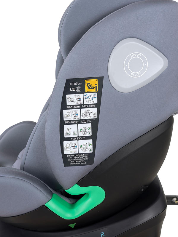 Prego TronFix I-Size 0-36 Kg Oto Koltuğu - Gri