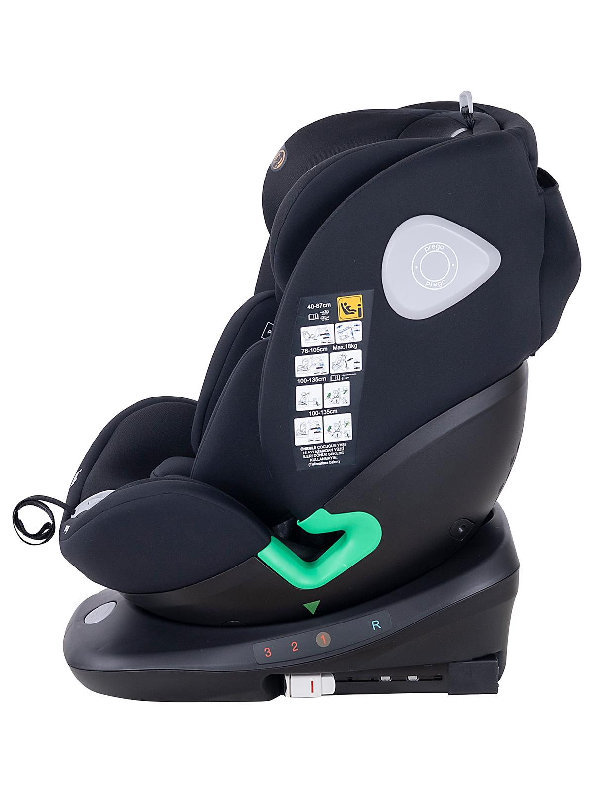 Prego TronFix I-Size 0-36 Kg Oto Koltuğu - Siyah
