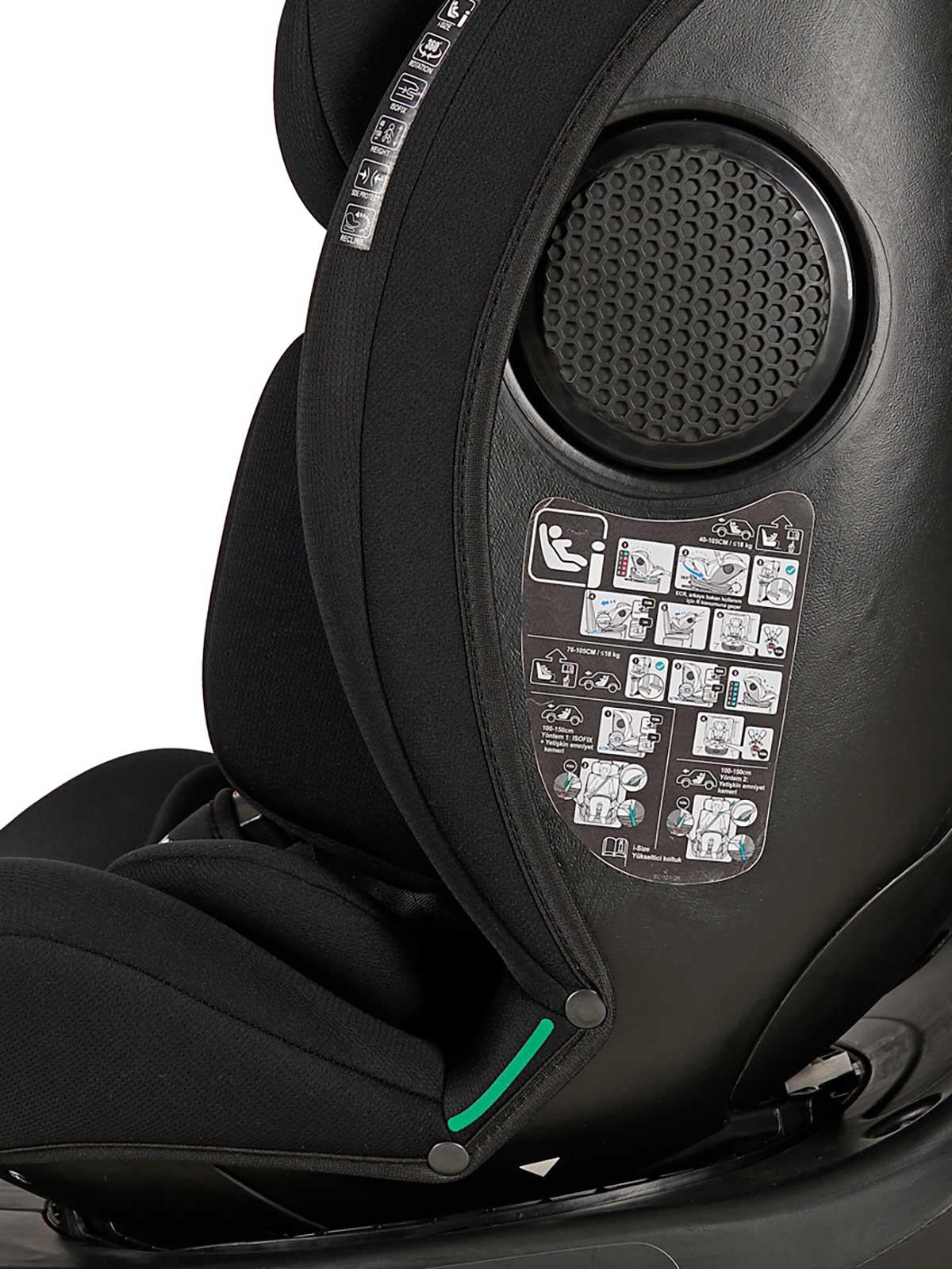 Prego Mono Fix I-Size 360° TT Oto Koltuğu Koltuğu 40-150 cm (0-36 Kg) - Siyah