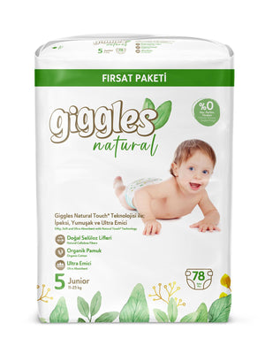 Giggles Natural Bebek Bezi Aylık Fırsat Paket Junıor 78 Adet