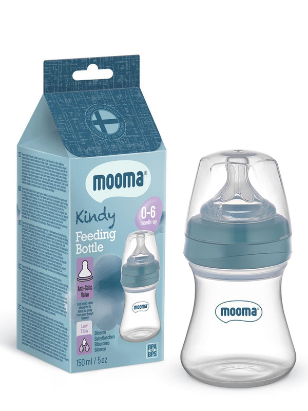 Mooma Biberon 150 Ml 0-6 Ay Yavaş Akış - Mavi