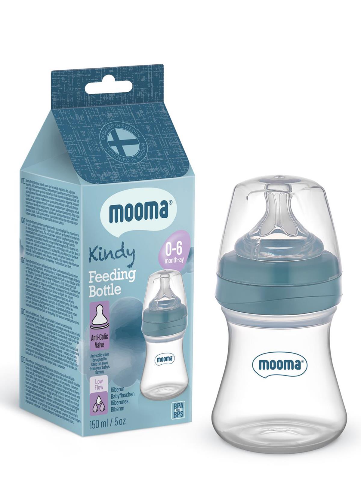 Mooma Biberon 150 Ml 0-6 Ay Yavaş Akış - Mavi