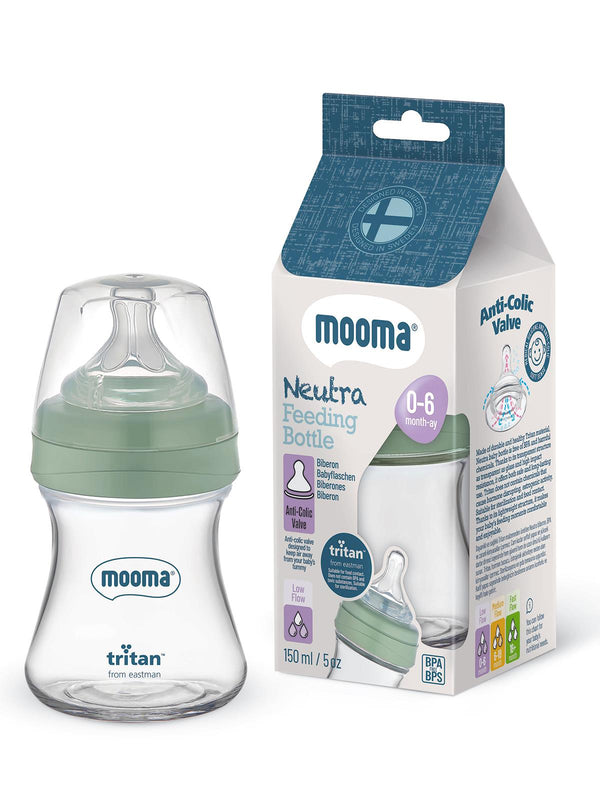 Mooma Biberon 150 Ml 0-6 Yavaş Akış - Yeşil
