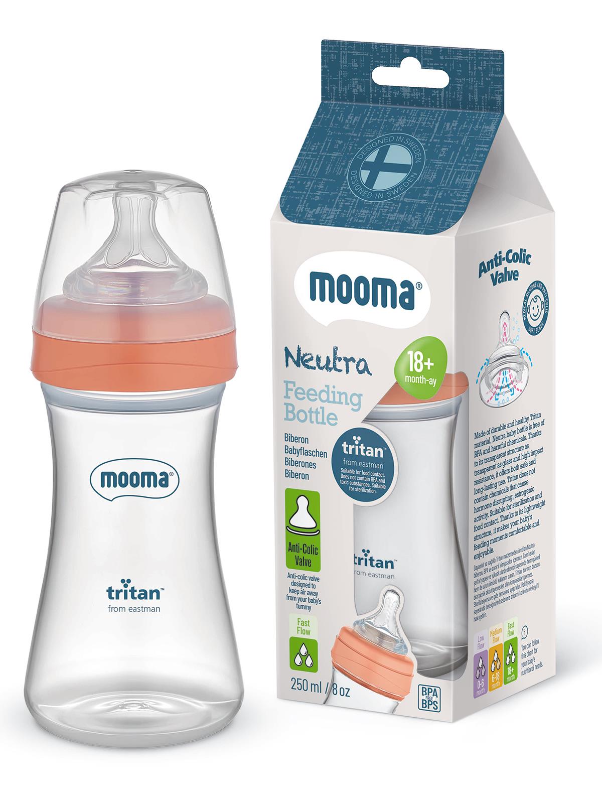 Mooma Biberon 250 Ml +18 Hızlı Akış - Kırmızı