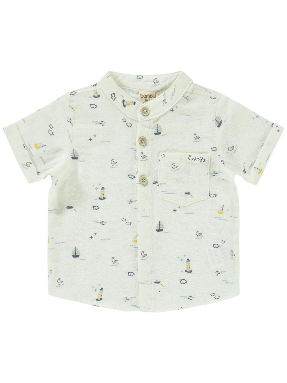 Bombili Yelken Baskılı Gömlekli 6-18 Ay Takım - Sarı