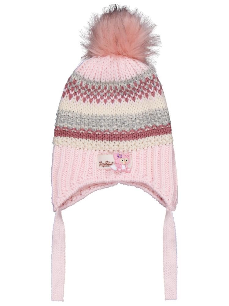 P-K25150-02 Bebek Kız  0-18 Aylık Atkı Bere Eldiven Set