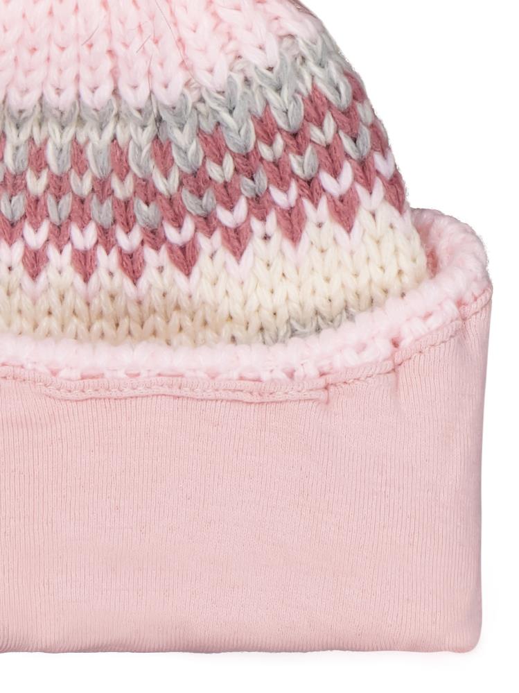 P-K25150-02 Bebek Kız  0-18 Aylık Atkı Bere Eldiven Set