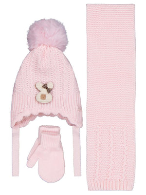 Kitti Bebek Kız  0-18 Aylık Atkı Bere Eldiven Set
