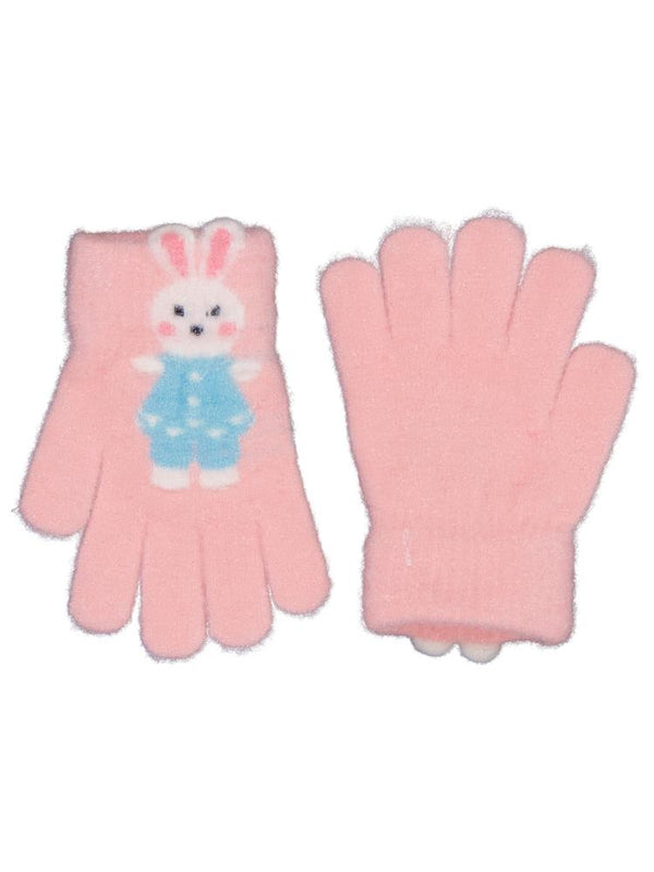 Kitti-Akal Çocuk Kız Örme Eldiven 4-8 Yaş