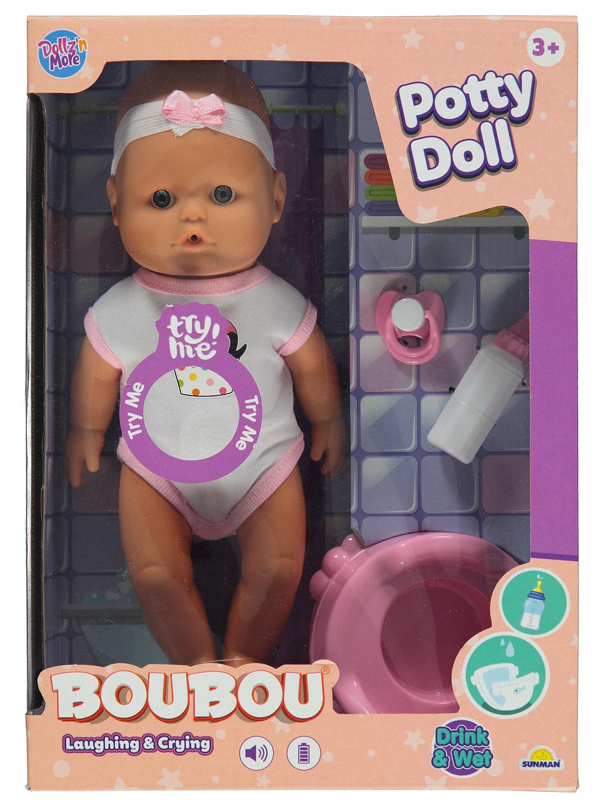 Sunman Oyuncak Bebek Set Boubou Altını Islatan 30Cm.Saçlı/Sessiz