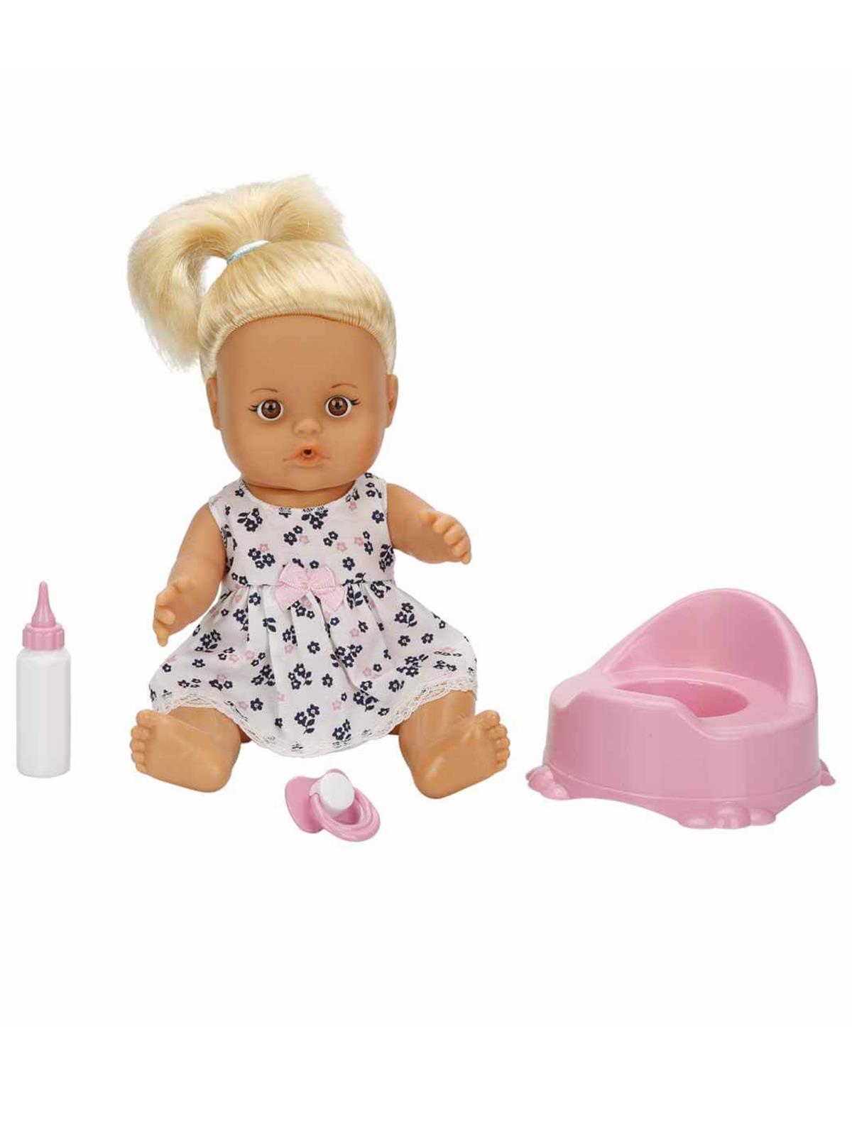 Sunman Oyuncak Bebek Set Boubou Altını Islatan 30Cm.Saçlı/Sessiz