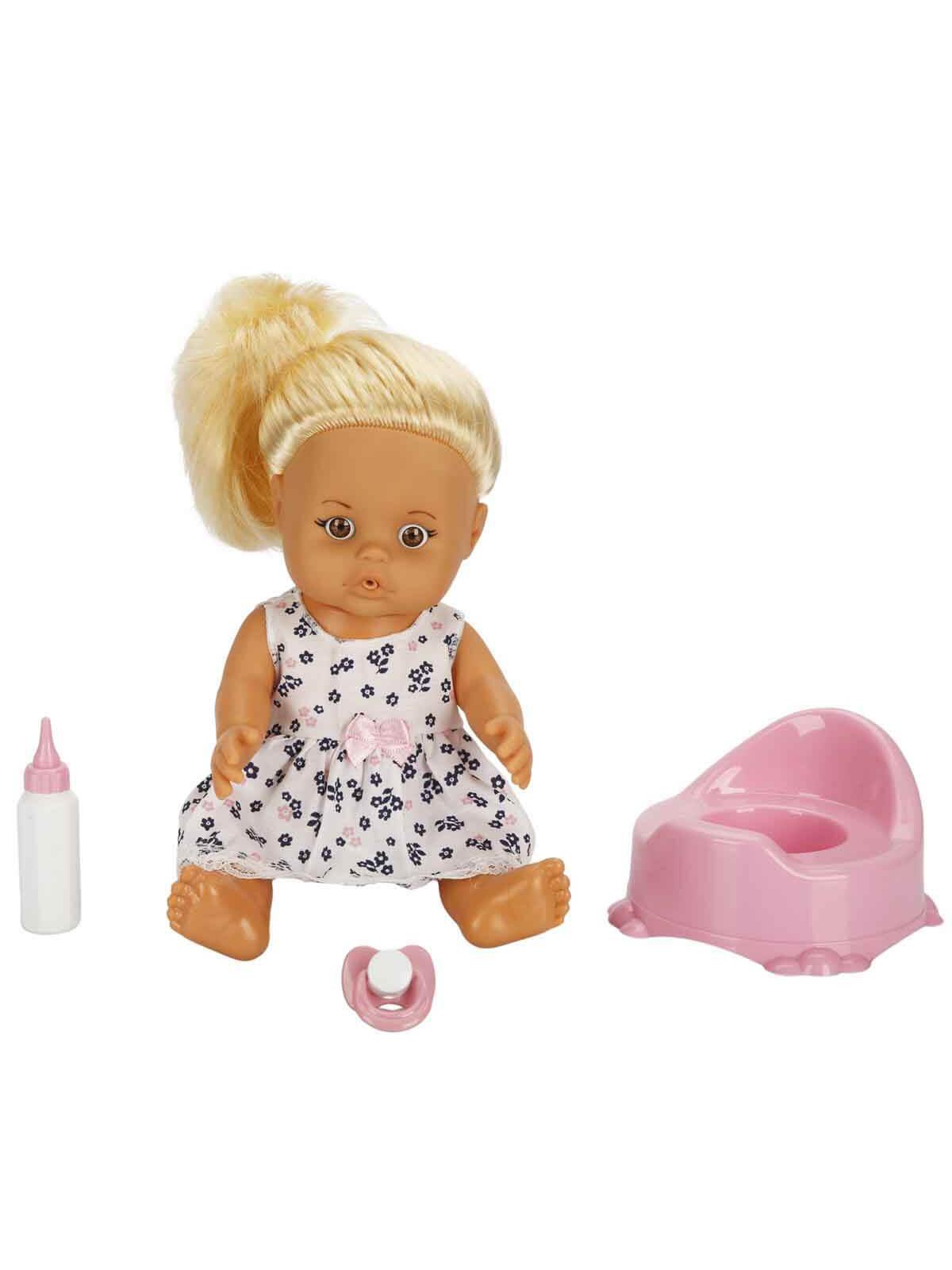 Sunman Oyuncak Bebek Set Boubou Altını Islatan 30Cm.Saçlı/Sessiz