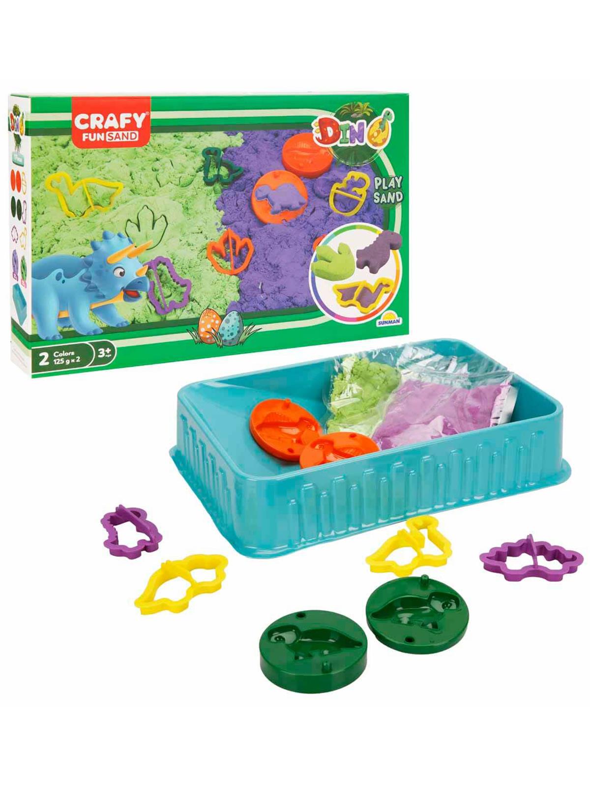 Sunman Oyuncak Crafy Dino Oyun Kumu Seti 250 g 11 Parça