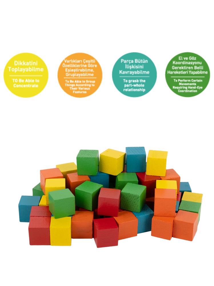 Bee Smart Renkli Ahşap Küpler