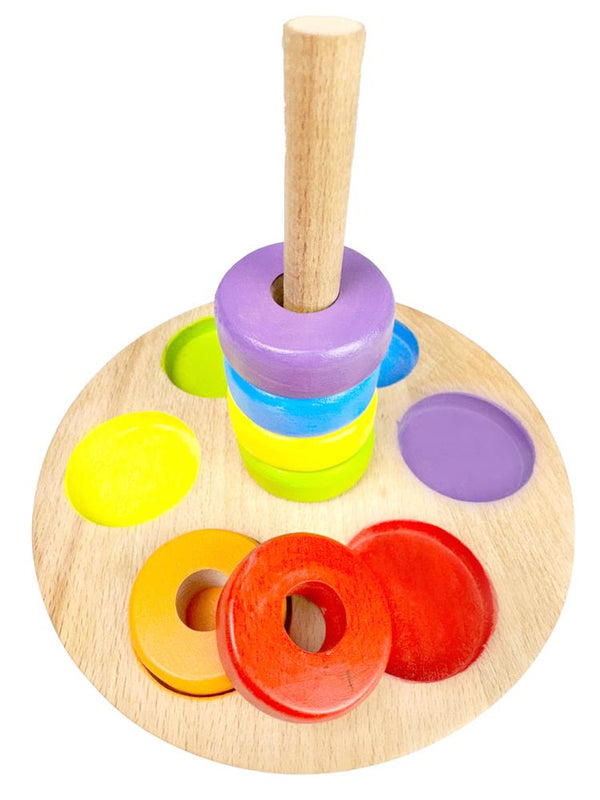 Bee Smart Ahşap Renkli Halkalar Eğitici Set