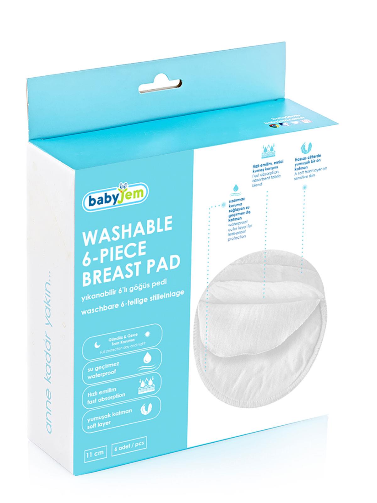 Babyjem Yıkanabilir 6'Lı Kumaş Göğüs Pedi
