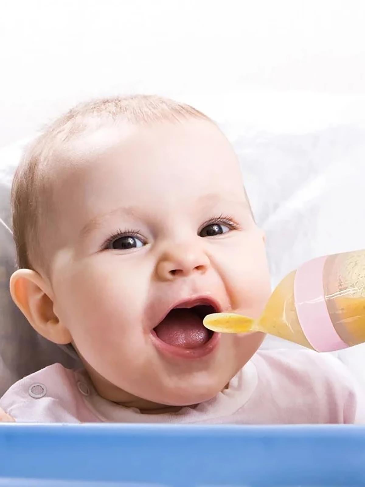 Babyjem Sıkmalı Mama Kaşığı - Gri