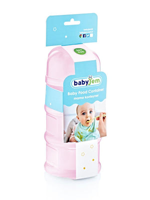 Baby Jem Katlı Toz Mama Kabı - Pembe