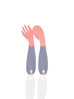 Babyjem Açılı Mama Kaşık Çatal Takımı - Pembe