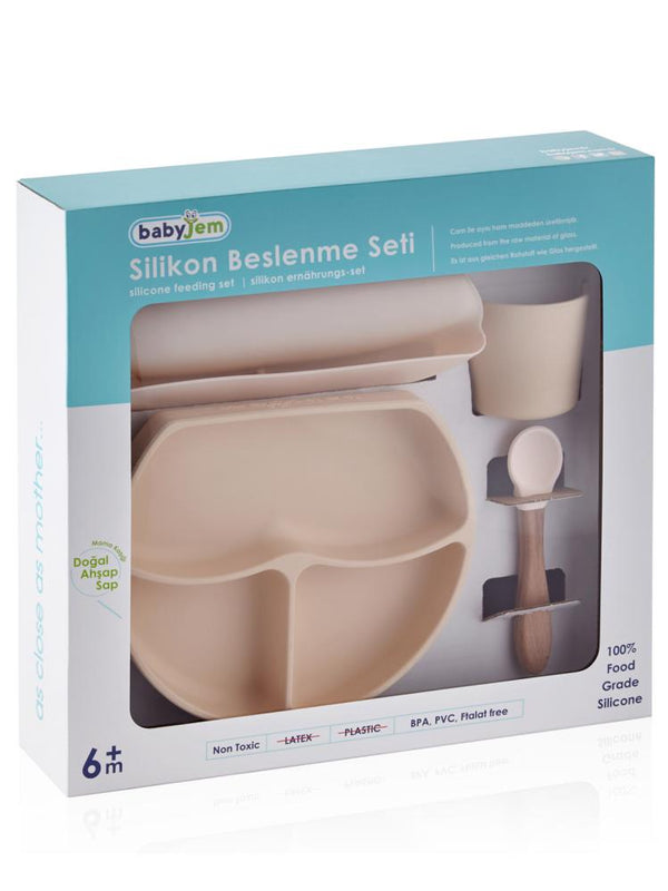 Babyjem Silikon Beslenme Seti - Ekru